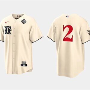 2 Marcus Semien 2023 World Series Cream Stitched Jersey
